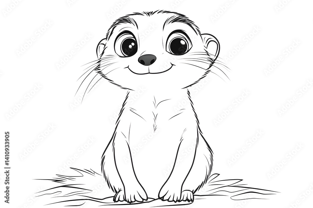 Adorable puppy kitten sketch