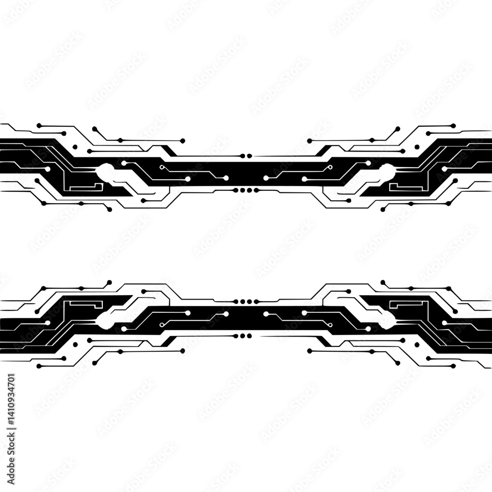Minimalist Circuit Board Design with Gradient Background