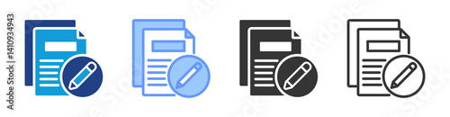 Informal Writing icon set multiple style collection