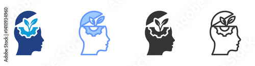 Self Improvement icon set multiple style collection