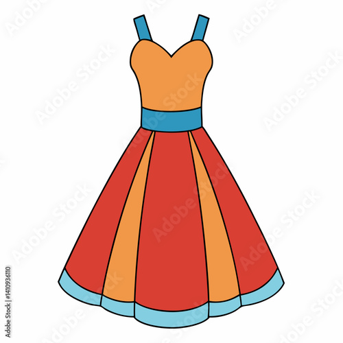colorful illustration of a cocktail dress