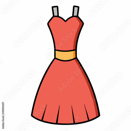 colorful illustration of a cocktail dress