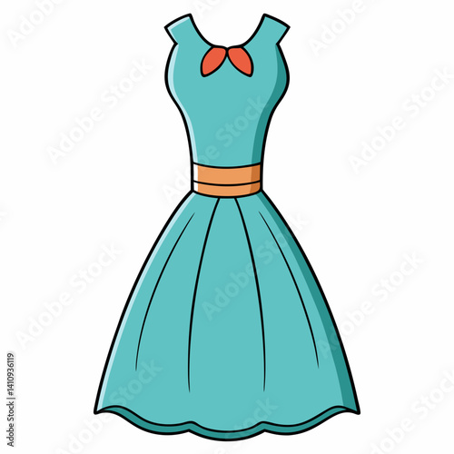 colorful illustration of a cocktail dress