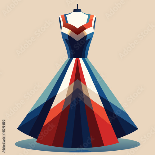 colorful illustration of a cocktail dress
