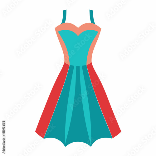 colorful illustration of a cocktail dress