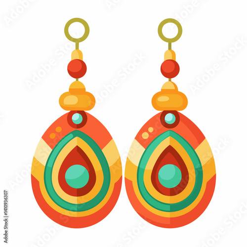 colorful illustration of a earrings
