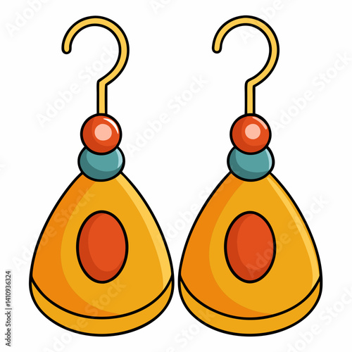 colorful illustration of a earrings