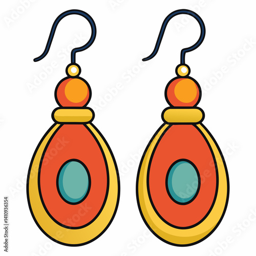 colorful illustration of a earrings