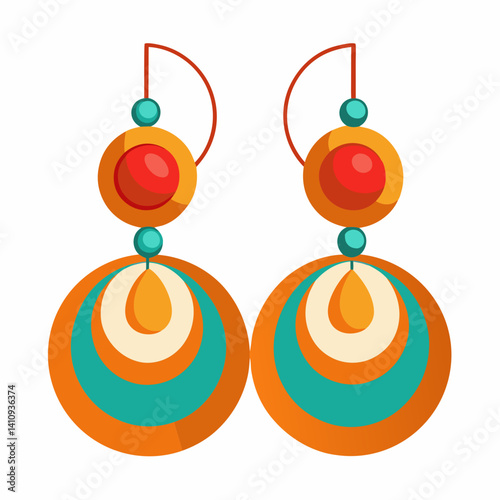 colorful illustration of a earrings