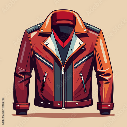 colorful illustration of a leather jacket