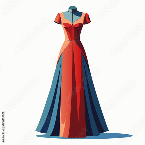colorful illustration of a maxi dress