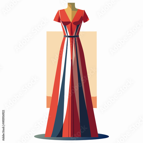 colorful illustration of a maxi dress