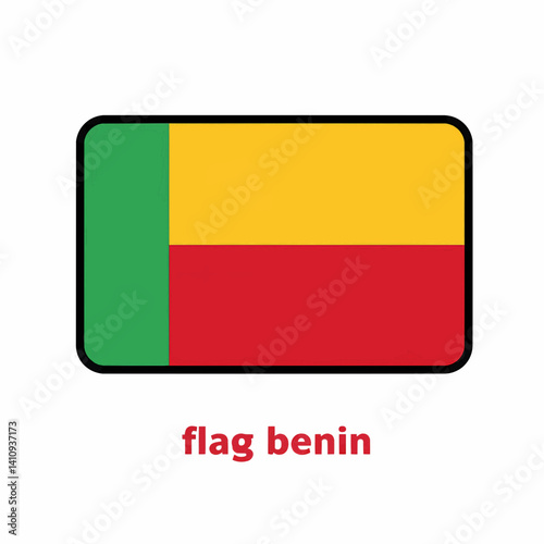 A computer-generated image in a bold, cartoonish style showing a rectangular flag. Flag of Benin. Vector Illustration Free Download A computer-generated image in a bold, cartoonish style showing a rectangular flag. Flag of Benin. Vector Illustration - GFXLoad