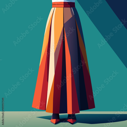 colorful illustration of a maxi skirt