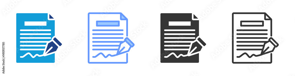 Signature icon set multiple style collection Signature icon set multiple style collection