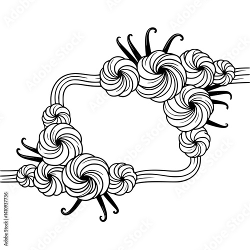 Elegant Swirls Frame in Monochrome: Decorative Vector Design