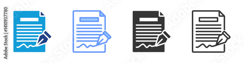 Signature icon set multiple style collection