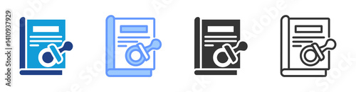 Notarial Journal icon set multiple style collection