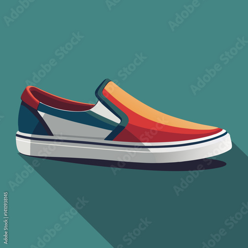 colorful illustration of a slip on sneaker