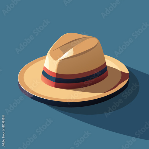 colorful illustration of a wide brim hat