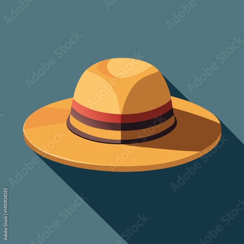 colorful illustration of a wide brim hat
