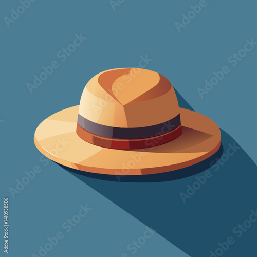 colorful illustration of a wide brim hat