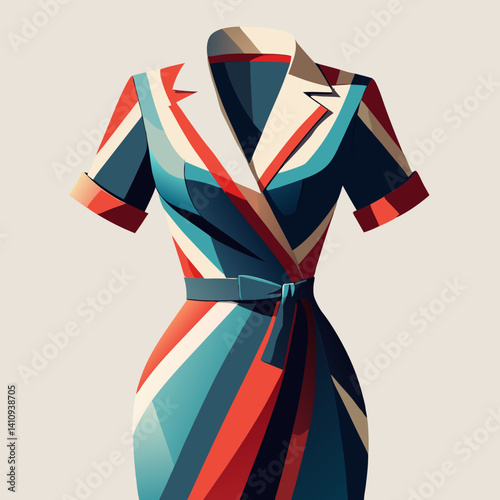 colorful illustration of a wrap dress