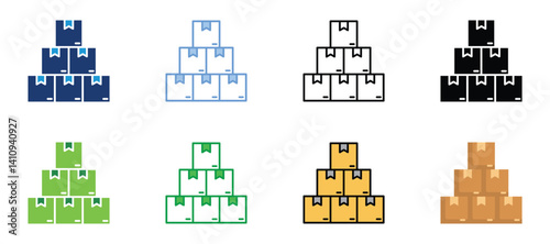 Quantity Icons Set Vector Multiple Style Collection