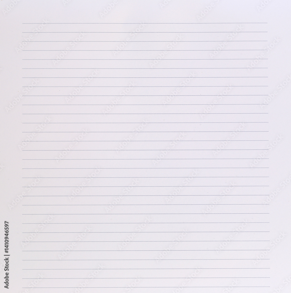 Blank lined paper sheet for writing notes, journaling, or educational purposes ideal for creative projects, office tasks, or study sessions in various settings.