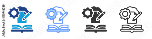 Self Paced Learning icon set multiple style collection