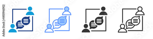 Discussions Board icon set multiple style collection