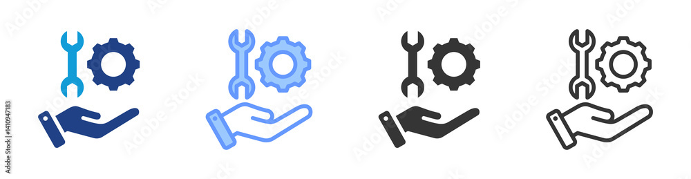 Technical Support icon set multiple style collection Technical Support icon set multiple style collection