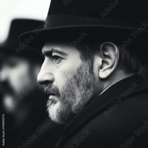 Man with beard and hat profile