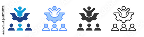 Leadership icon set multiple style collection