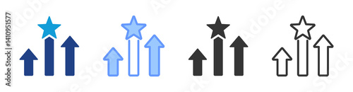 Competitive Advantage icon set multiple style collection