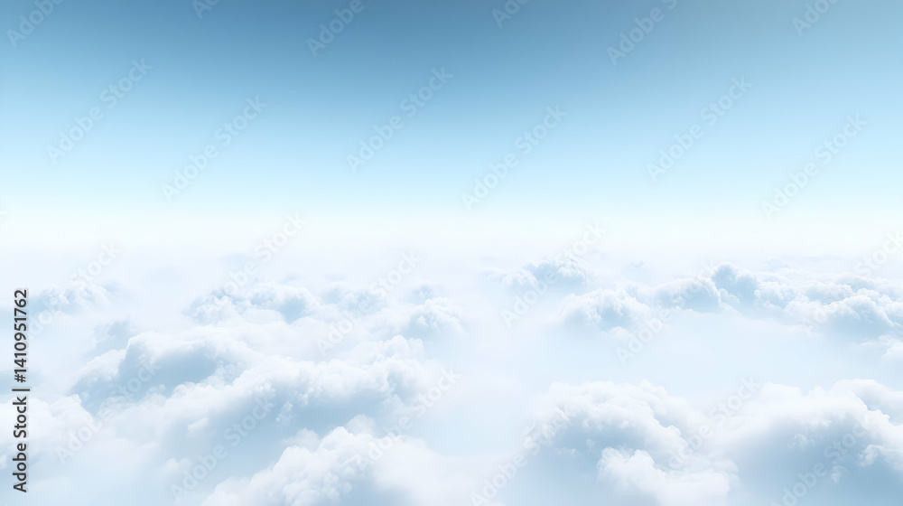 Fototapeta premium High Altitude View Of Fluffy Clouds And Sky
