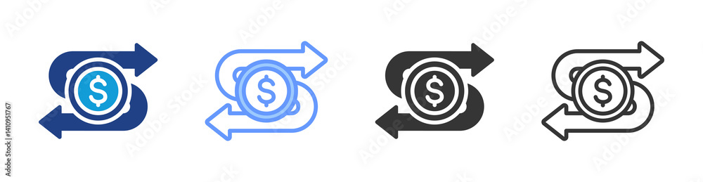 Return On Asset icon set multiple style collection Return On Asset icon set multiple style collection