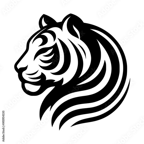 Wallpaper Mural Bold Black and White Tiger Head Logo Design Torontodigital.ca