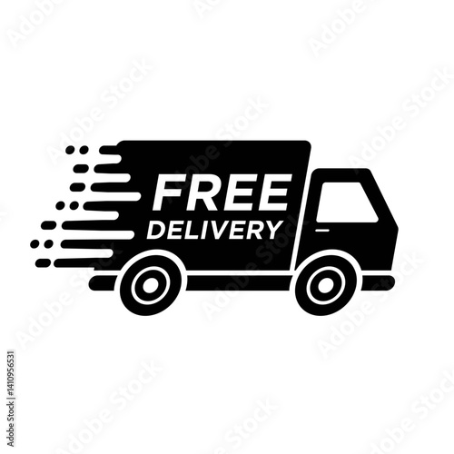 Free delivery vector icon collection, fast shipping, ecommerce transport service icons, courier van and box, logistics symbol design, express order flat illustration, online store graphics pack
