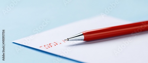 Wallpaper Mural Red pen writing on paper Torontodigital.ca