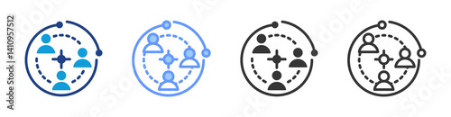 Trainee Programs icon set multiple style collection