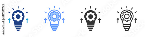 Skill Building icon set multiple style collection