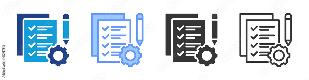 Job Preparation icon set multiple style collection Job Preparation icon set multiple style collection