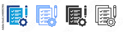 Job Preparation icon set multiple style collection
