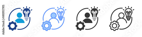 Initiative icon set multiple style collection