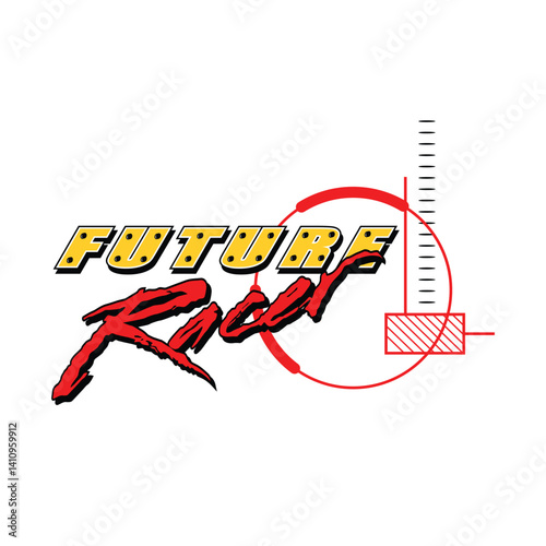 future racer typhografy for print  design banner, posters, tshirt. vector illustration