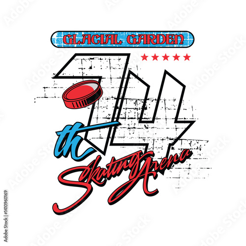 skating arena for typography t-shirt print design, banner and poster