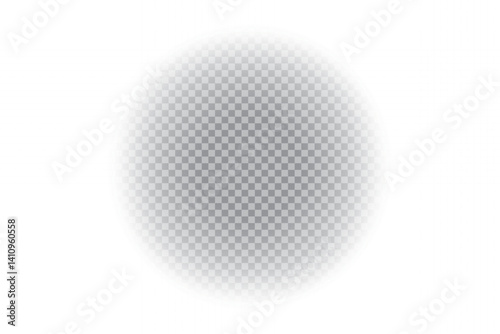 Transparent shadow shape. Vector blurred spot. Soft oval highlight. Center gradient fade.