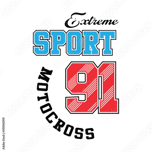 extreme sports with motocross. design art, typography for ready to print in t-shirt, banner, posters. vector illustration