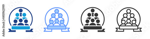 Student Community icon set multiple style collection